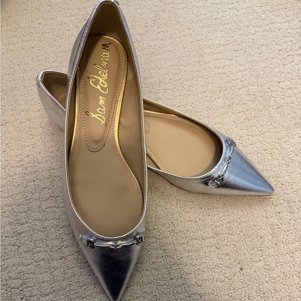 Sam Edelman Metallic Silver Pointed Flats